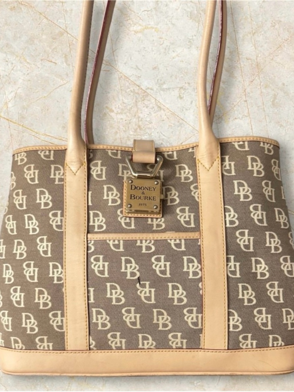 Dooney & Bourke Brown Logo Tote Bag